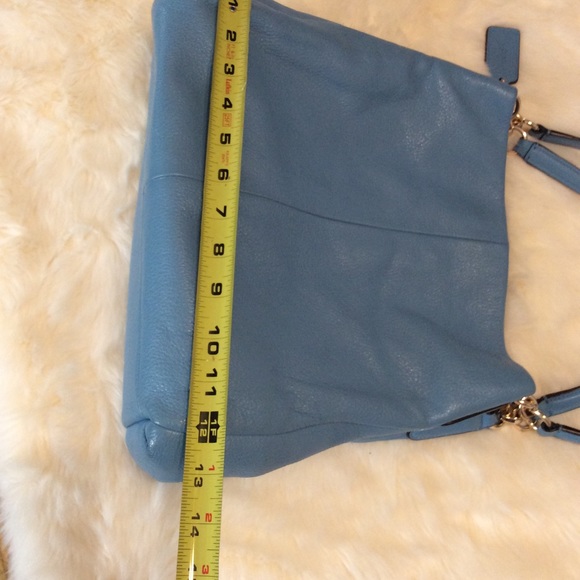 Coach Blue Leather Double Handle Bag - Picture 3 of 9